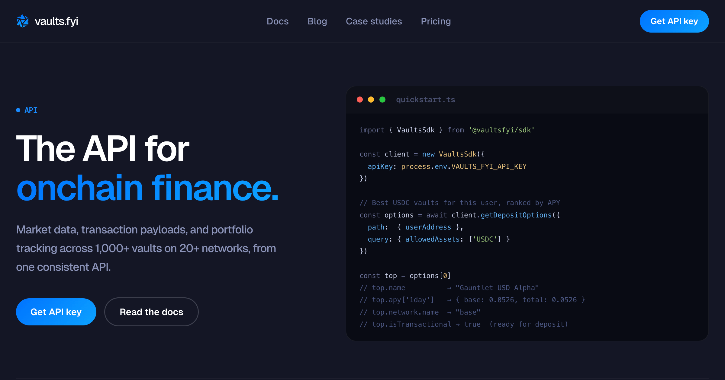 vaults.fyi API: DeFi Yield Data, Transactions & Portfolio | $0.002 ...